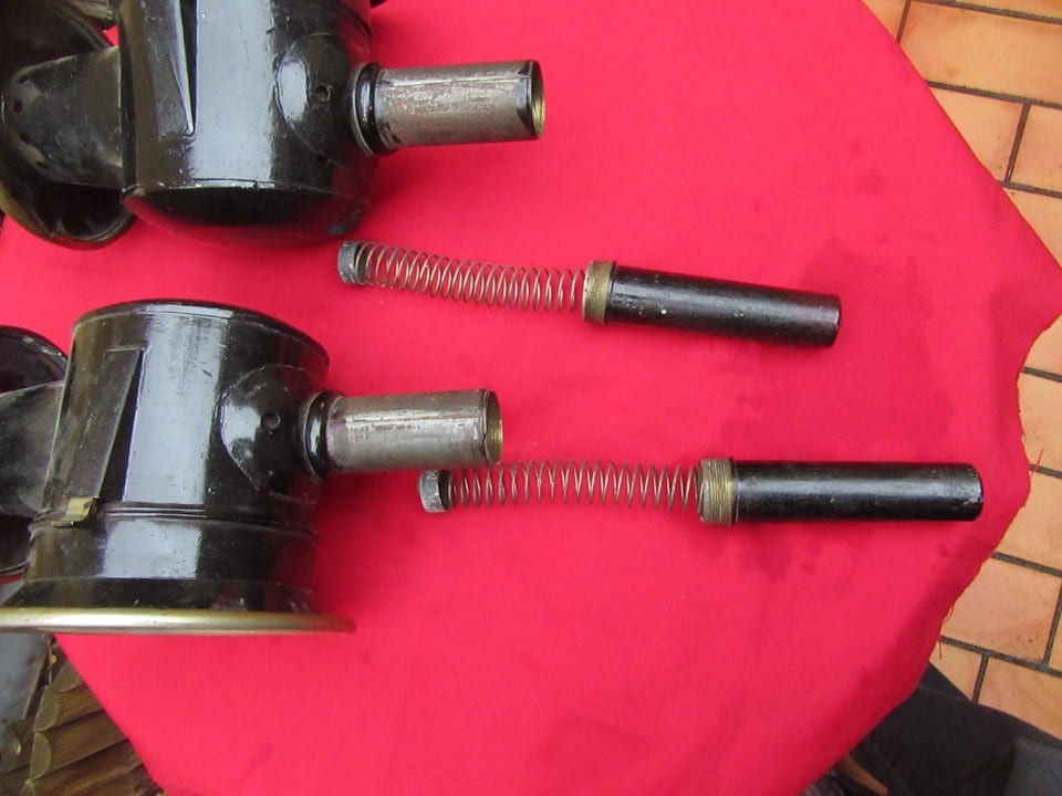 paire de lanternes de calèche à bougie anciennes ( hippomobile) — photo 7