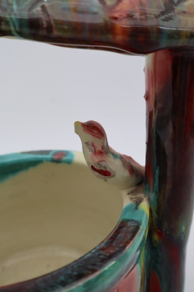 Cache-pot jardinière Vallauris en céramique polychrome décor oiseaux — photo 6