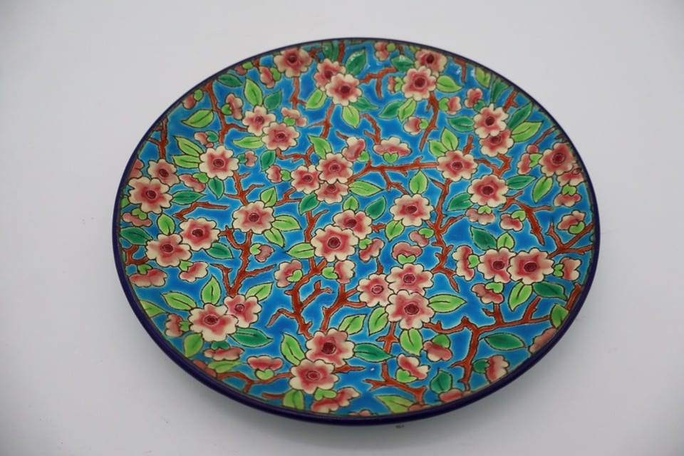 Tasse et sous-tasse Émaux de Longwy – Décor floral polychrome – France — photo 8