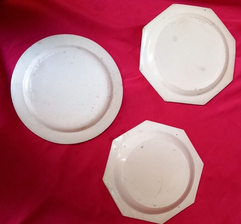 3 ASSIETTES FAIENCE FINE  AUMALE BORDS PERLES XIX Ième — photo 5