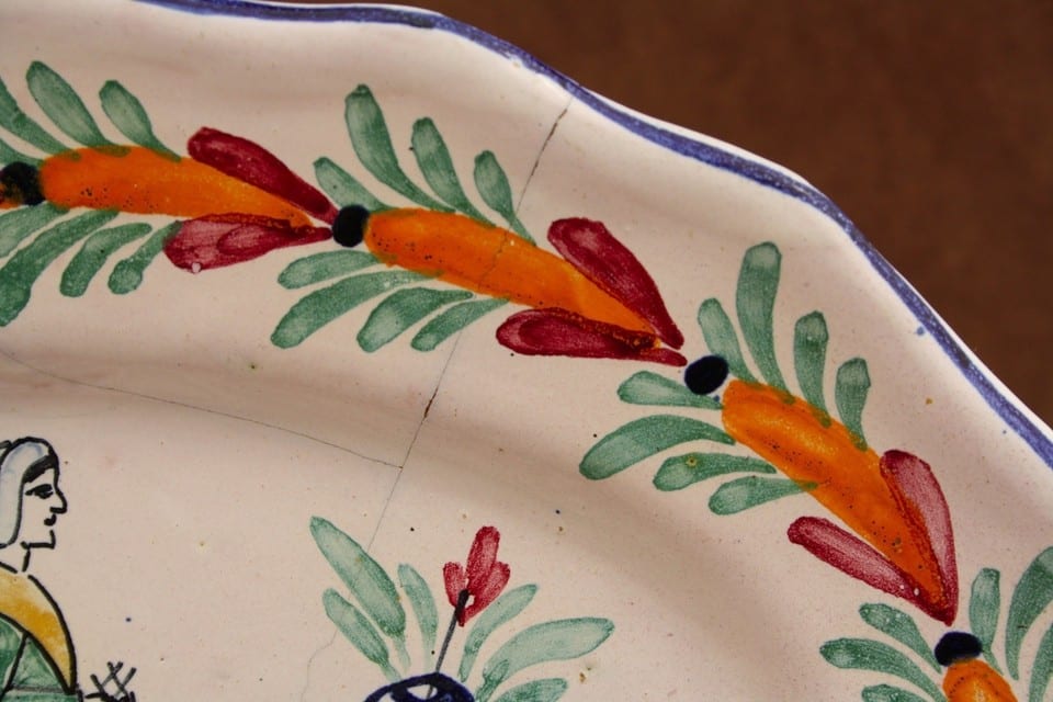 Plat porcelaine Quimper Malicorne XIX décor à la  Bretonne — foto 5