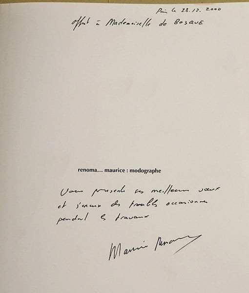 Livre RENOMA... MAURICE: MODOGRAPHE 1999 Brunel SIGNÉ PAR L'ARTISTE Photographie — photo 2