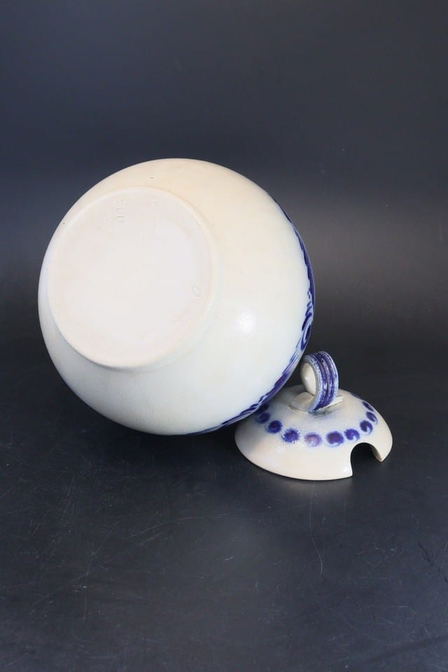 Soupière/pot couvert grès Reinhold Merkelbach Grenzhausen Westerwald bleu cobalt — photo 8