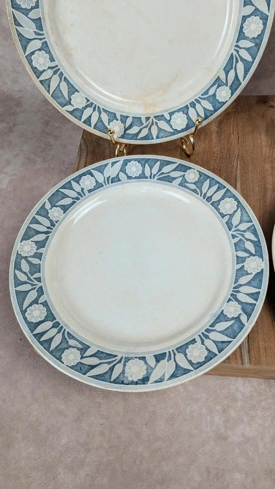 Lot de 4 assiettes vintage Creil & Montereau – Service Varsovie — Foto 3