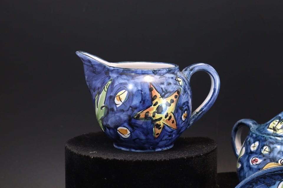 Service à café céramique de Marinis Vietri Italie Italy Italian ceramic poisson — Foto 6