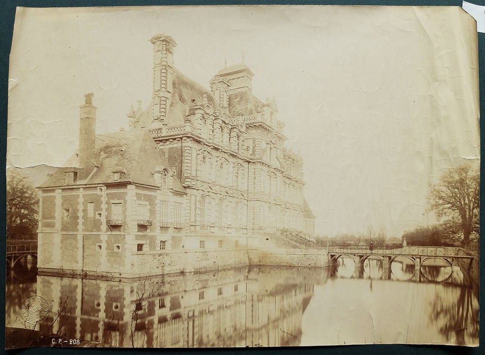 PHOTOGRAPHIE ANCIENNE DE PAUL ROBERT : CHÂTEAU DE BEAUMESNIL Eure Normandie
