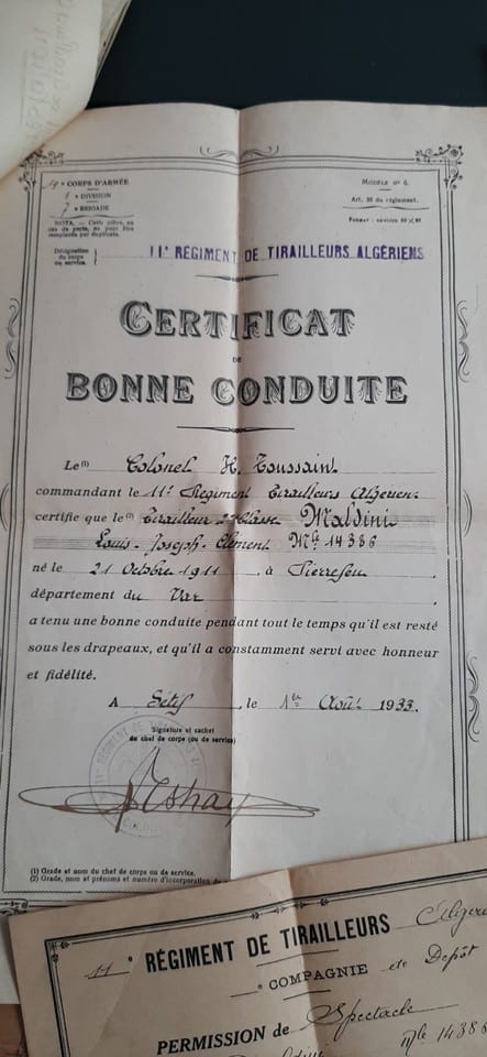 Lot Documents 1933 Soldat 11° RTA Tirailleurs Algériens Livret Militaire etc... — foto 2