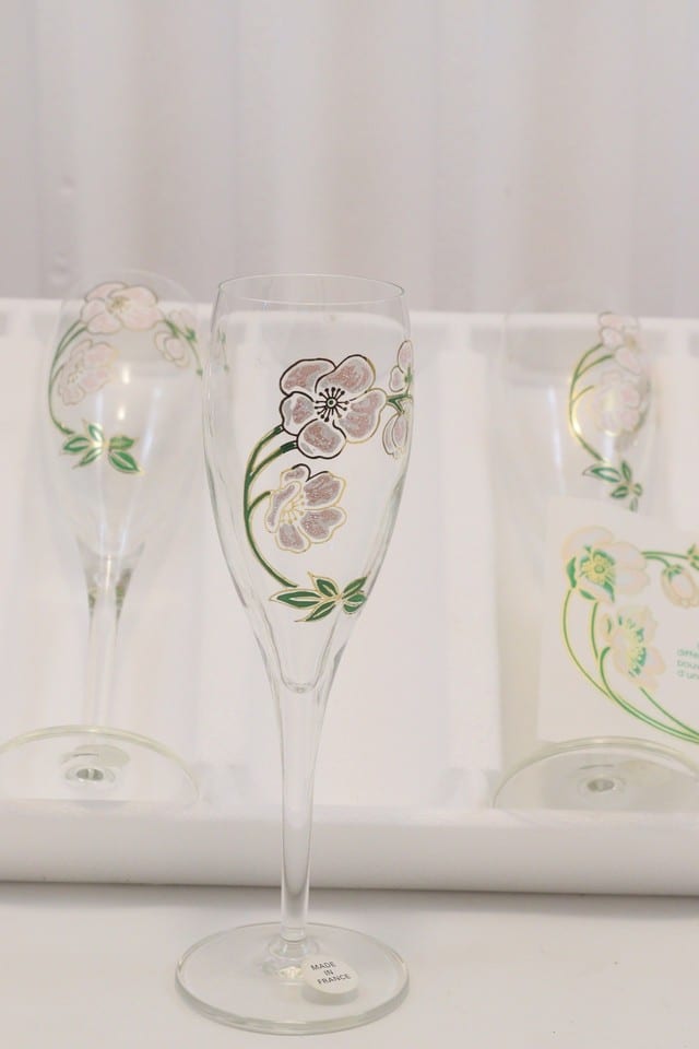 Coffret 6 flûtes à champagne Perrier-Jouët décor émaillé fleurs Art Nouveau neuf — photo 8