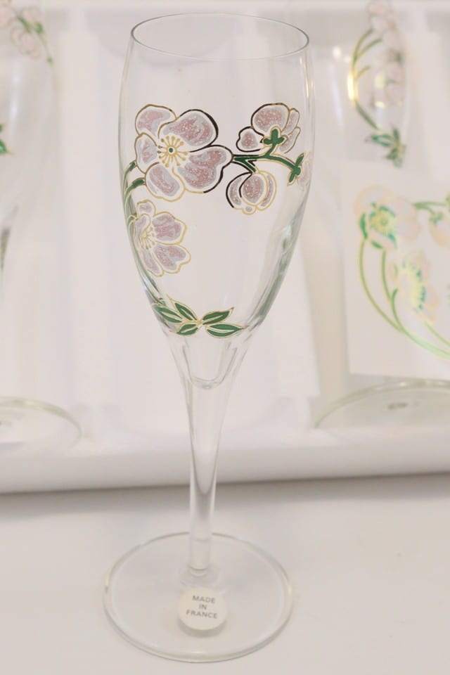 Coffret 6 flûtes à champagne Perrier-Jouët décor émaillé fleurs Art Nouveau neuf — photo 6
