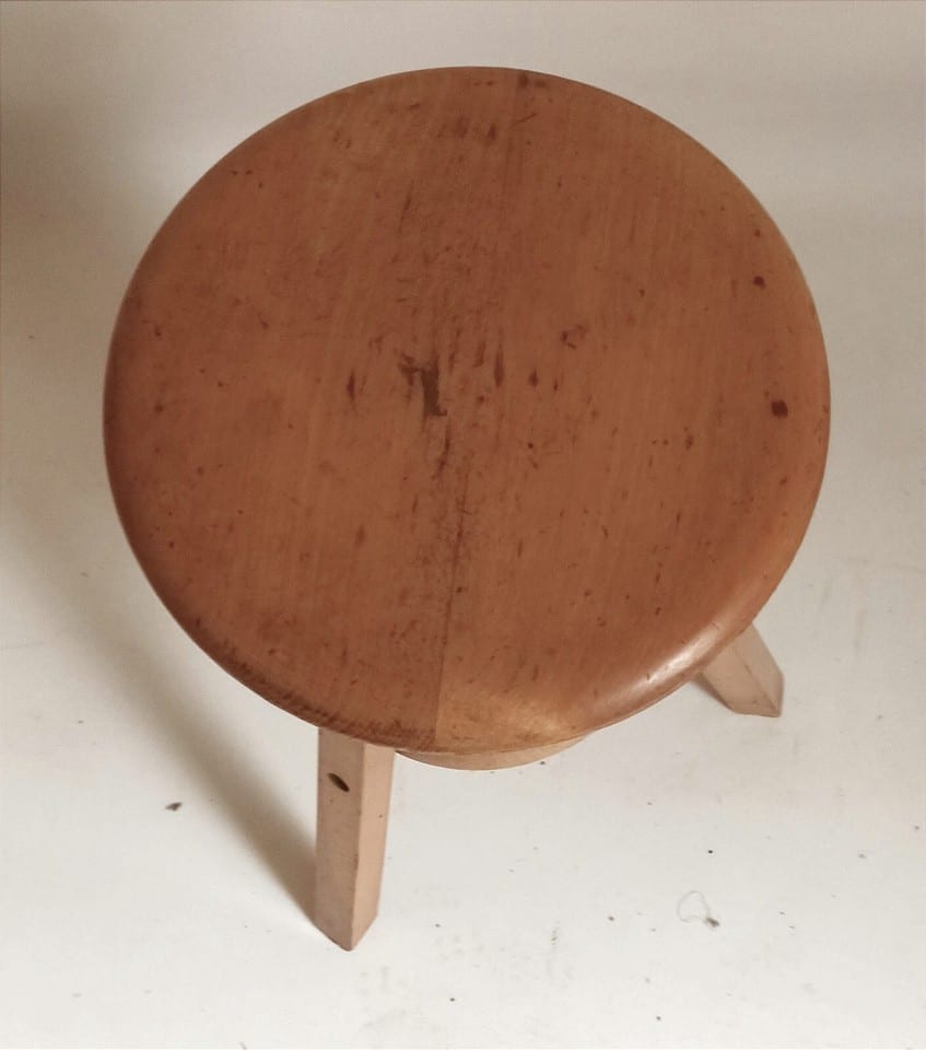 Tabouret d'atelier à vis hêtre Années 50 — photo 8