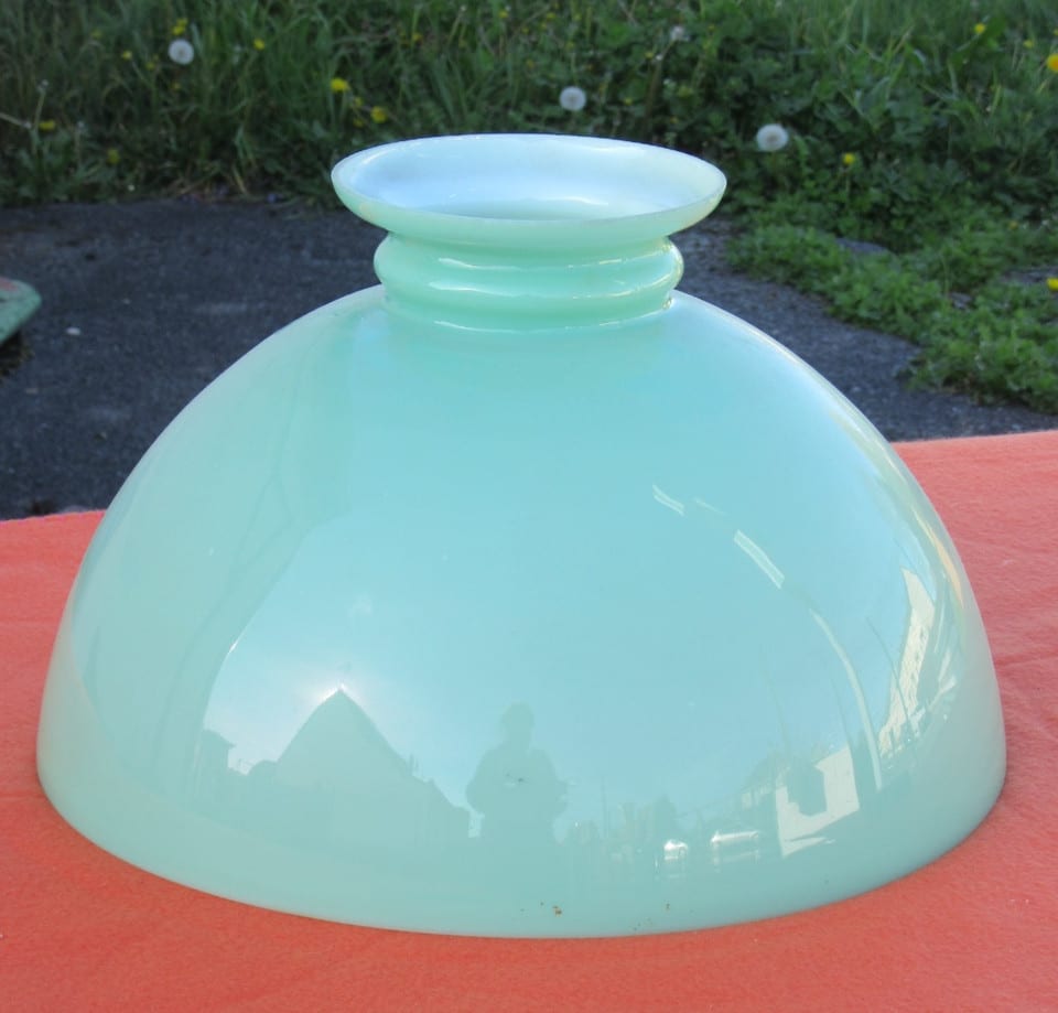 globe opaline de suspension verte