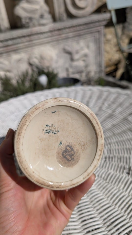 Ancien Pot à confiture Félix Potin Paris faience K et G Lunéville — photo 7