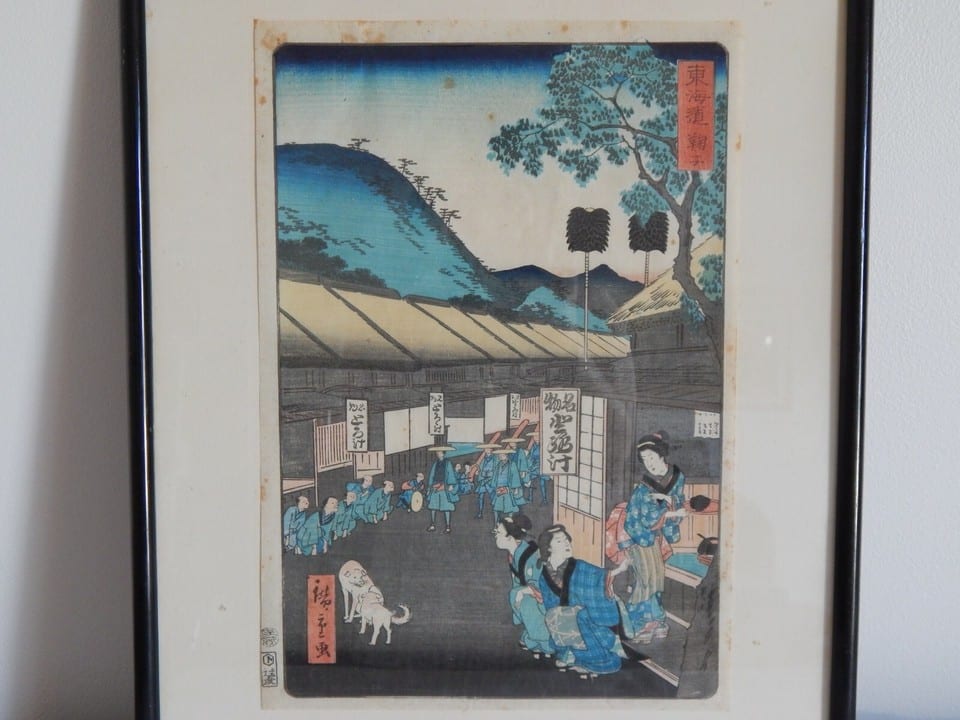 ANCIENNE ESTAMPE Japonaise Femme GEISHA  Paysage — photo 2