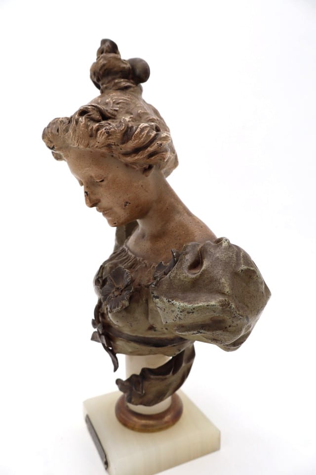 Buste de femme « Églantine » – Fonte polychrome vers 1880 – H. St Lerche — photo 5
