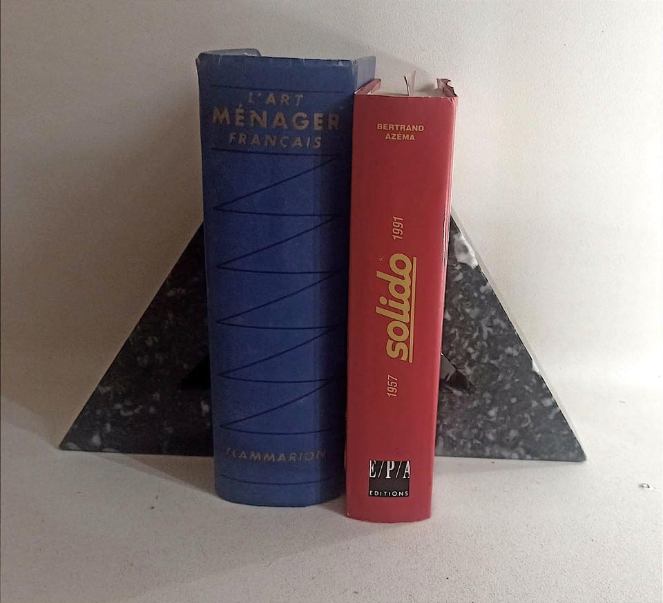 Paire de serre-livres marbre Années 70 Hauteur 18,2 cm — photo 3