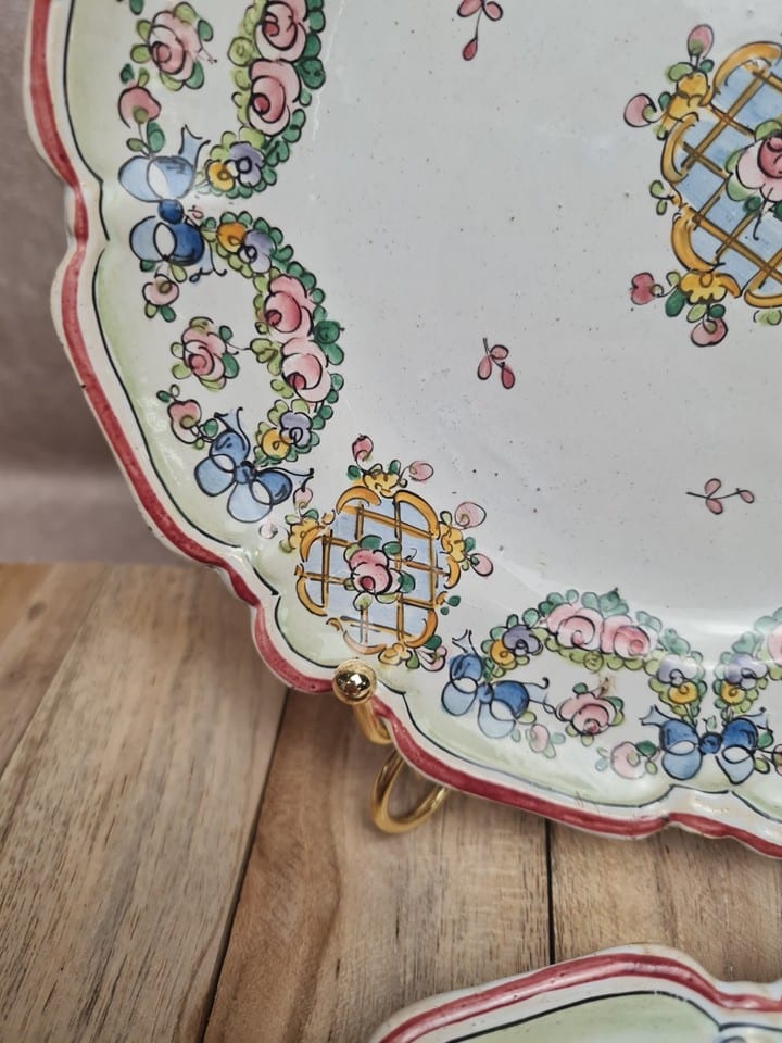 Paire d’assiettes anciennes Alfred Renoleau Angoulême signées, faïence, 21 cm — foto 6