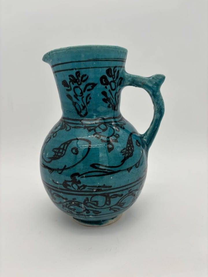 Pichet en faïence émaillée turquoise — photo 3