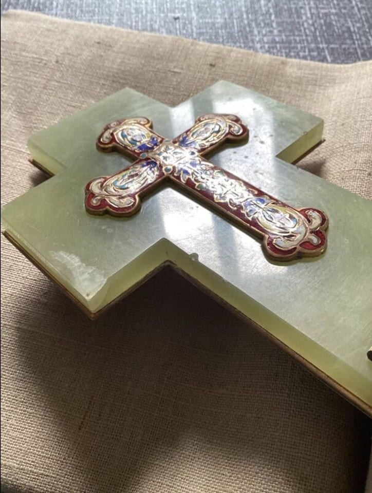 Bénitier en émaux cloisonnés XIXème — Foto 8