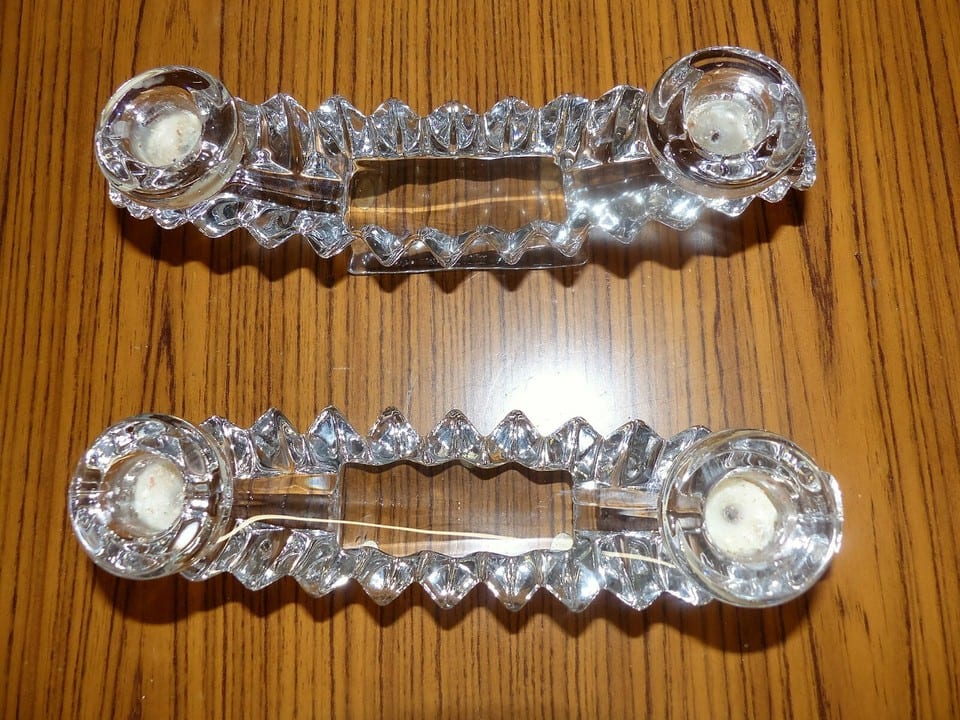 paire de bougeoir en verre style art déco haut 8 larg 23 prof 6 cm — photo 3
