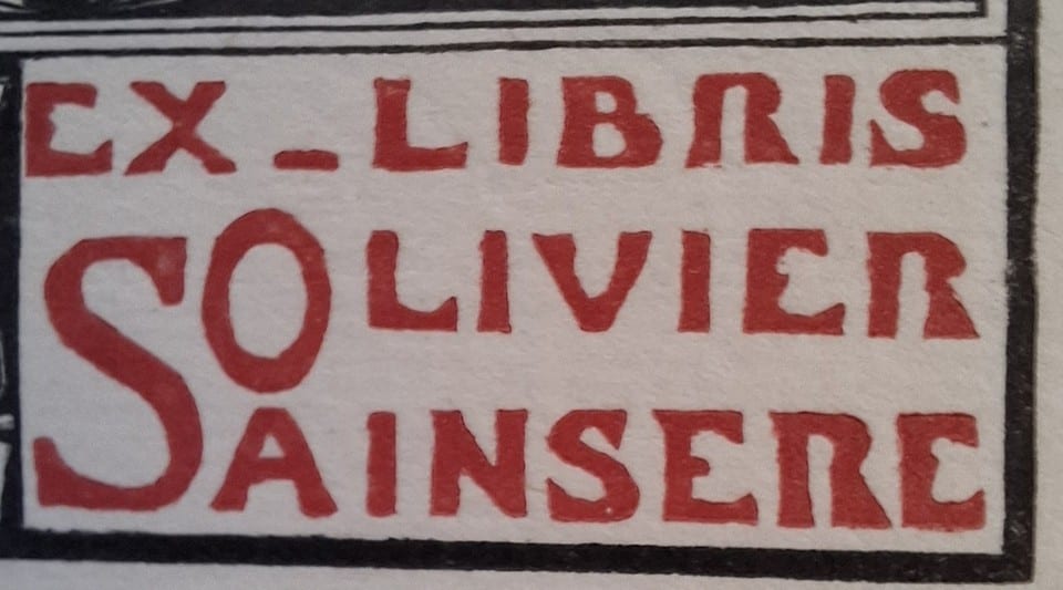 Ex-libris Olivier SAINSERE sur papier structuré — foto 4