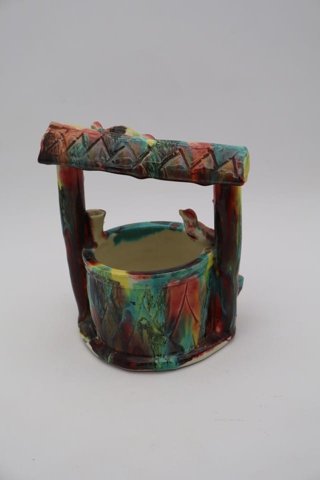 Cache-pot jardinière Vallauris en céramique polychrome décor oiseaux — photo 7