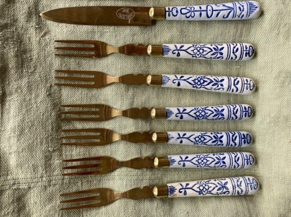 Couverts à dessert Meissen Onion Blu — Foto 2