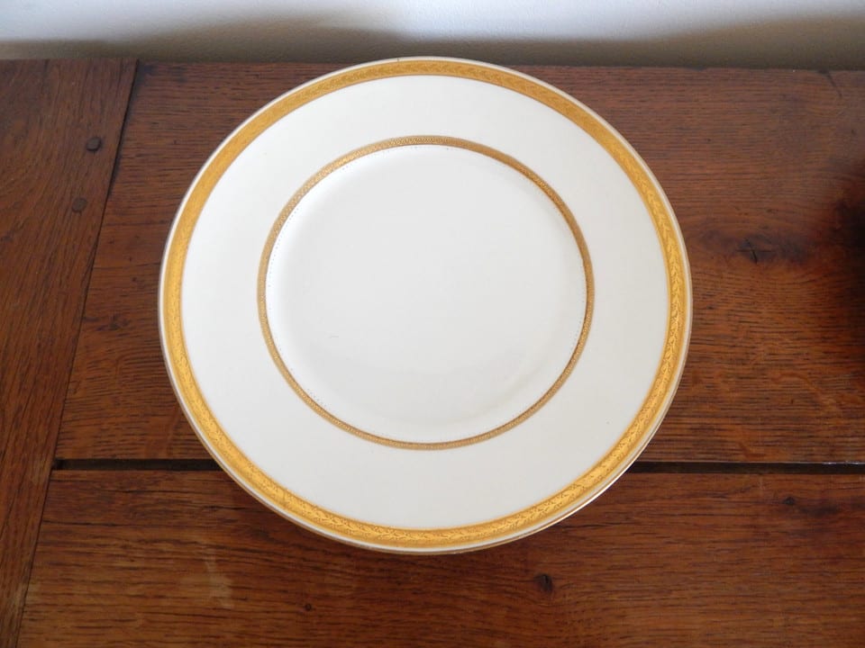 6 ANCIENNES ASSIETTES Plates PORCELAINE Limoges L. Bernardaud & Cie  Liseré Doré — photo 4