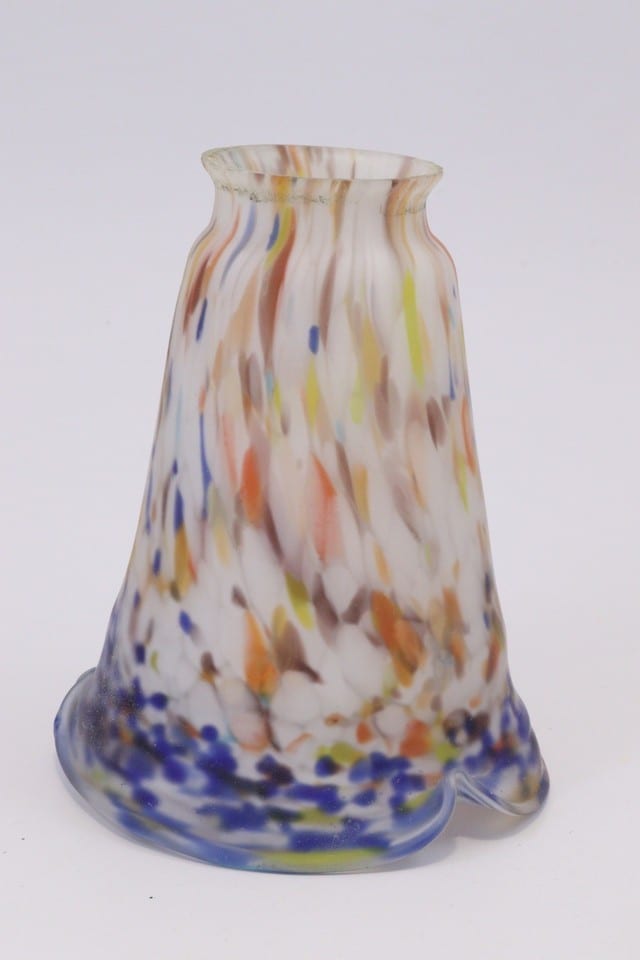 Tulipe pâte de verre marmoréen lampe 1900 Art Nouveau non signée — foto 3