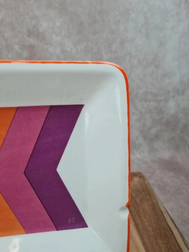Vide-poches / cendrier Gien “flèches” vintage années 70 🧡💜 — foto 4