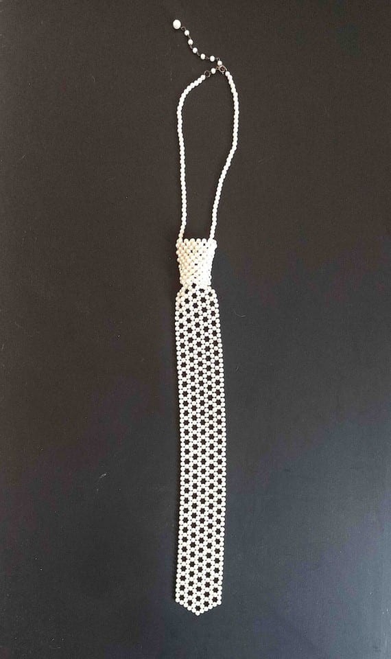 Collier cravate en perles — photo 5