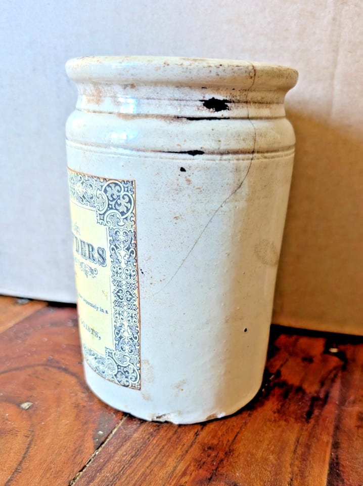 Ancien pot d'apothicaire - grès vernissé  « Seidlitz Powders »  Indiana US — photo 8