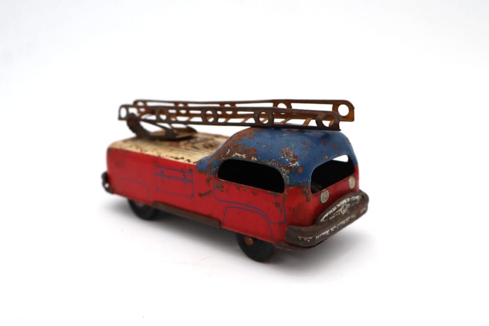 Charles Rossignol camion de pompiers ancien en tôle lithographiée-grande échelle — photo 2