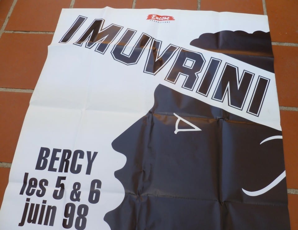 Affiche Originale 150x100 cm I MUVRINI Corse Paris Bercy Juin 1998 pliée — photo 3