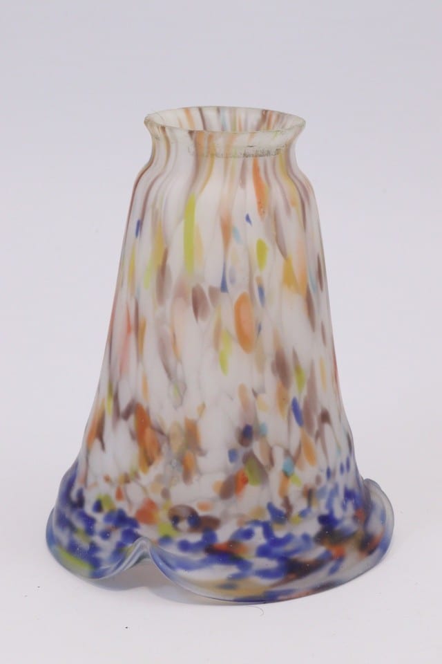 Tulipe pâte de verre marmoréen lampe 1900 Art Nouveau non signée — foto 4