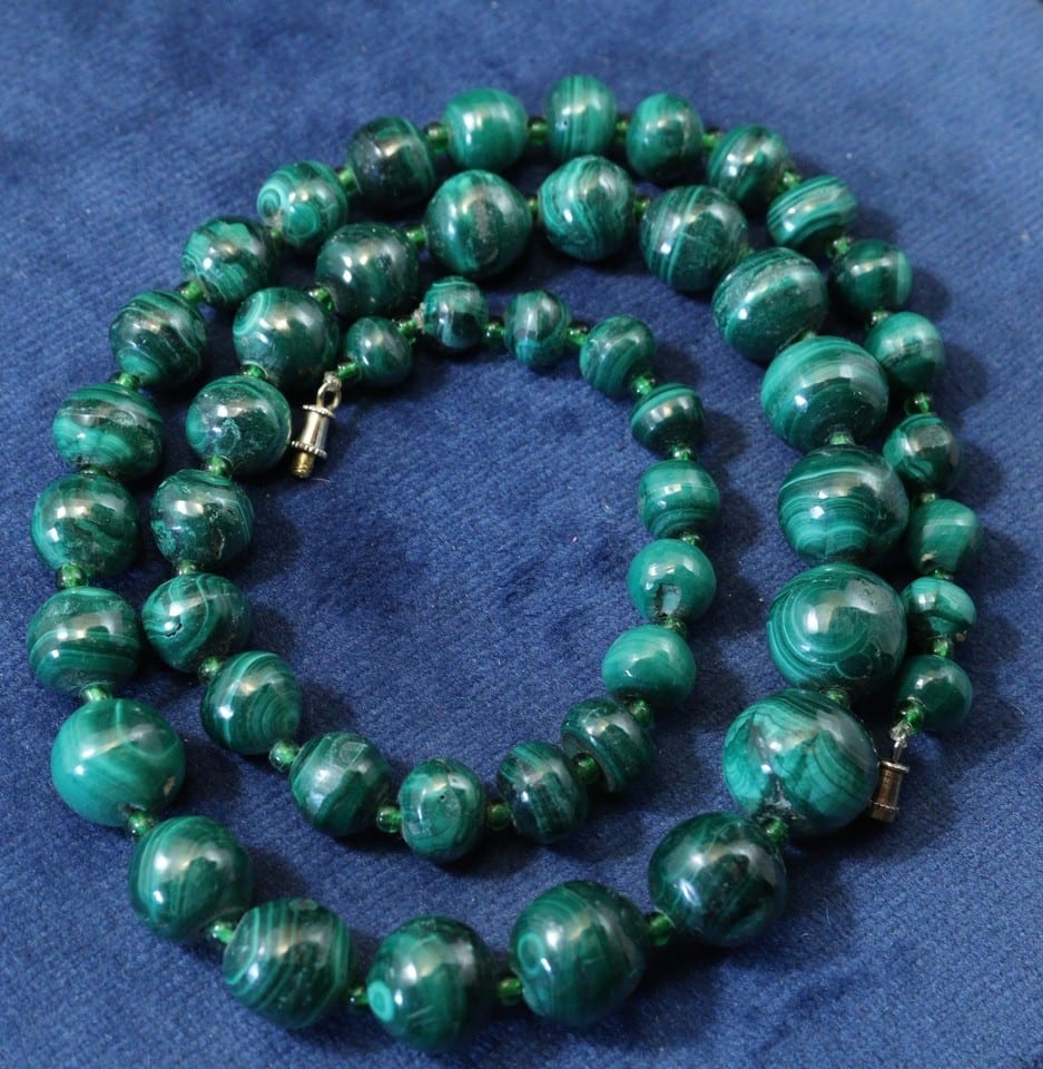 Collier ancien vintage pierre Malachite — foto 3