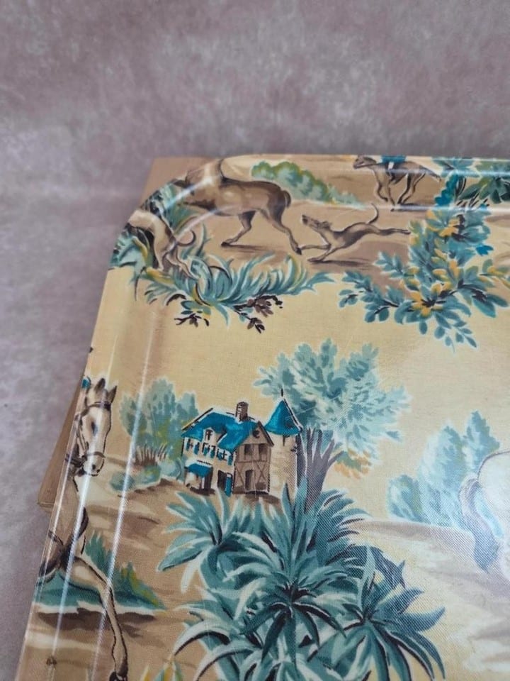 Plateau vintage Cima Paris décor chasse à courre en fibre de verre — photo 3