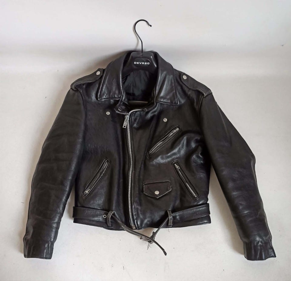 Perfecto cuir noir Années 70 Taille M