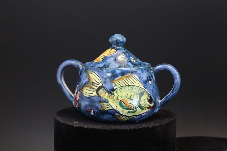 Service à café céramique de Marinis Vietri Italie Italy Italian ceramic poisson — Foto 8