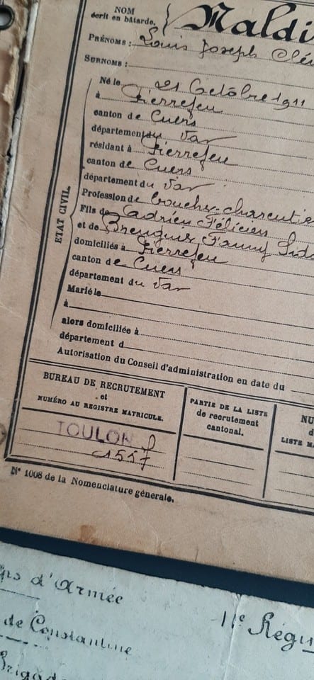 Lot Documents 1933 Soldat 11° RTA Tirailleurs Algériens Livret Militaire etc... — foto 4