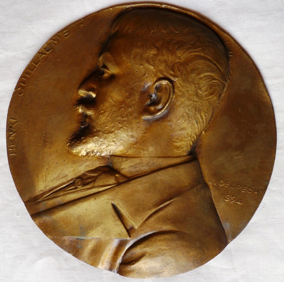 Médaillon 190 mm Bronze HENRI GUILLAUME par J. DELPECH 1894 ORIGINAL MEDAL