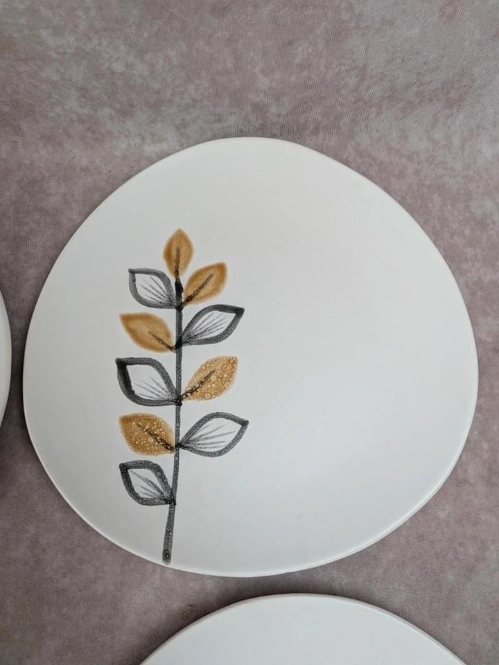 Lot de 6 assiettes plates vintage Niderviller style Capron Vallauris — photo 6