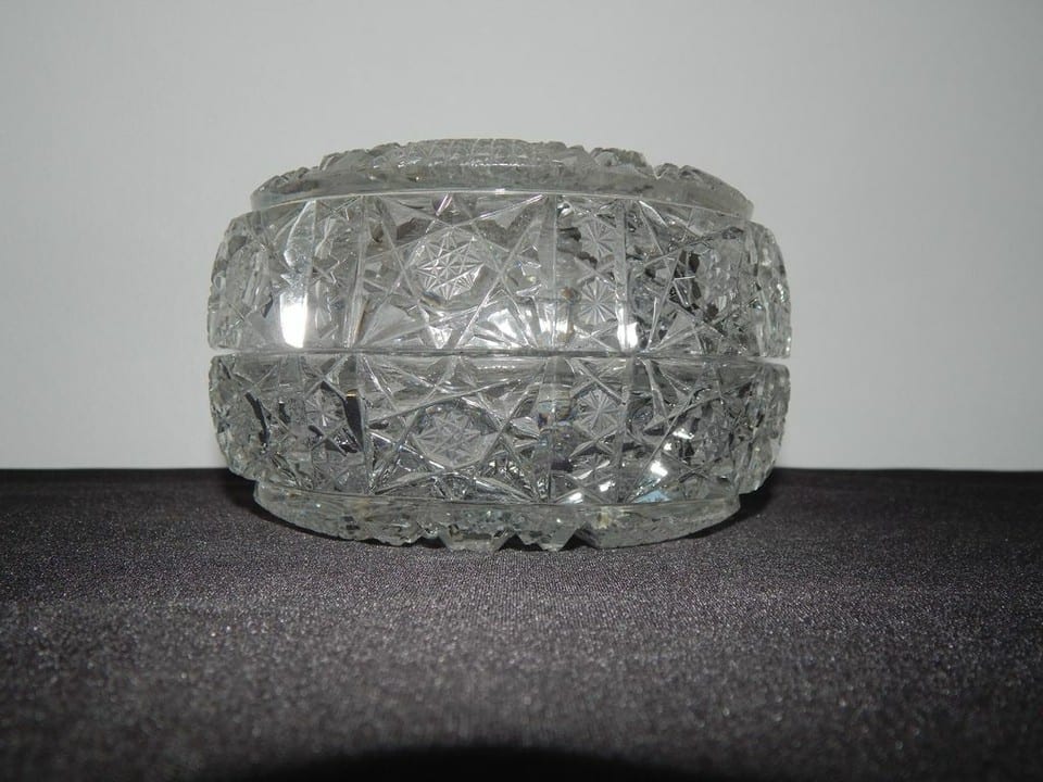 ANCIENNE Bonbonnière en CRISTAL de Bohême Taillé — photo 4