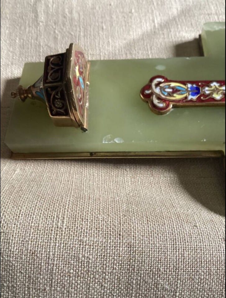 Bénitier en émaux cloisonnés XIXème — Foto 6
