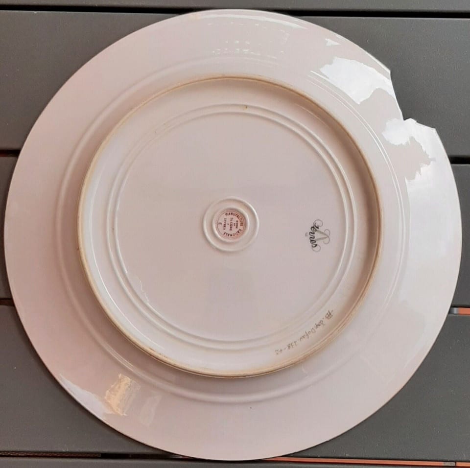 Assiette Porcelaine de Sèvres 1942 décor Paris Authentique à restaurer — photo 4
