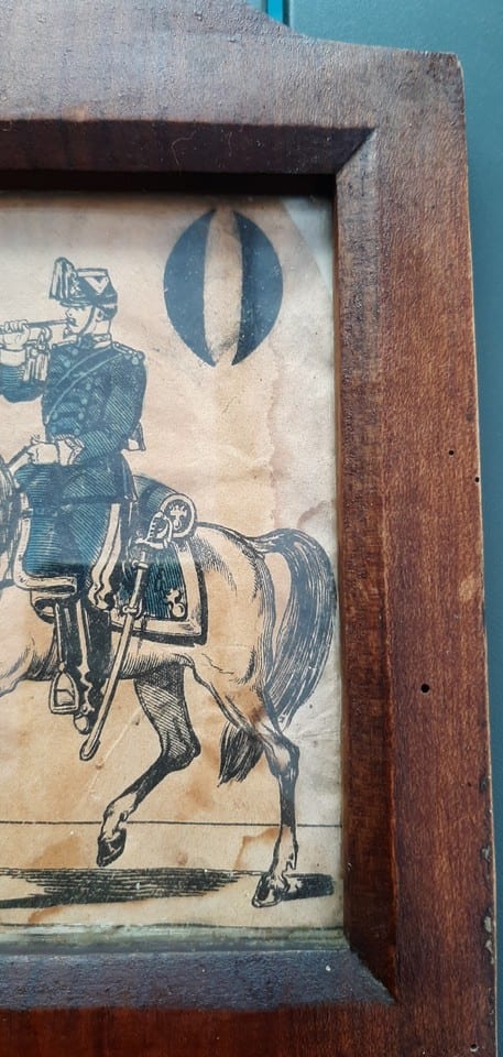 Petit Cadre Bois avec image Chasseur a Cheval ou Hussard XIX° Siècle France — photo 4