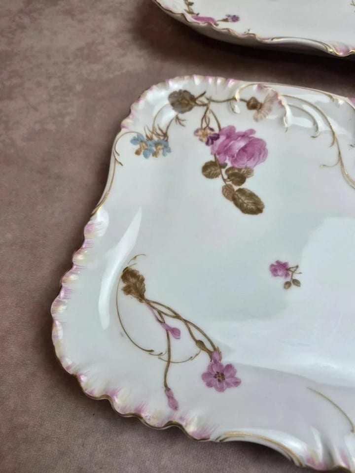 Paire de grands plats Haviland Limoges pour Vermont Marin Paris vers 1890 — photo 6