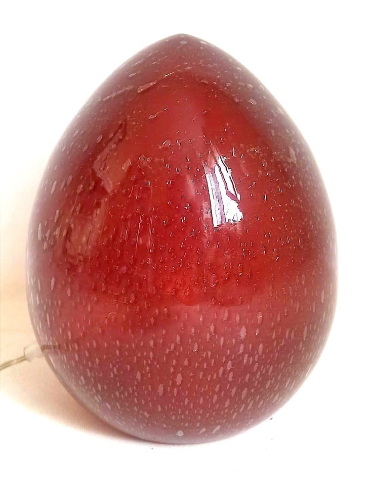 Lampe forme oeuf verre bullé Années 70 Hauteur 23,6 cm — photo 2
