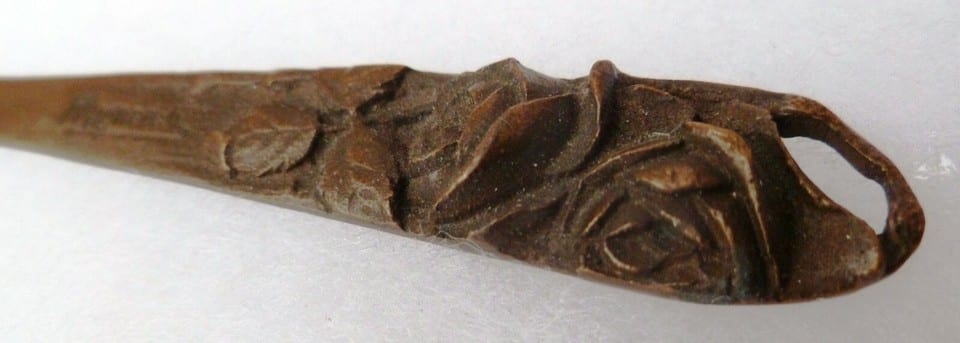 Ouvre lettre ART DECO Bronze MIGNEAUX Fleur Roses ORIGINAL France 1920-1930 — photo 3