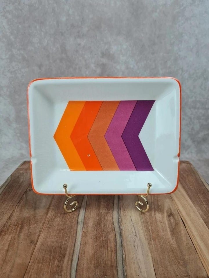 Vide-poches / cendrier Gien “flèches” vintage années 70 🧡💜