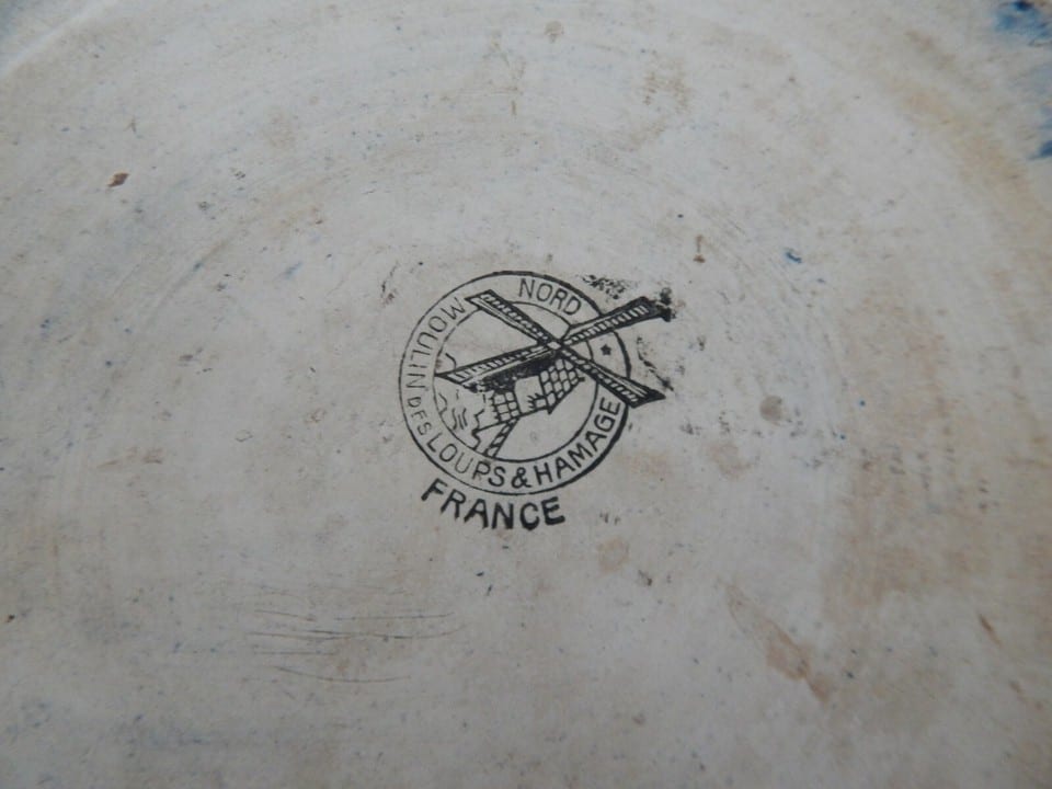ANCIEN Grand CACHE POT Bleu Cobalt Signé Moulin des Loups Hamage France — photo 8